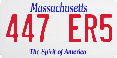 MA license plate 447ER5