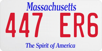 MA license plate 447ER6