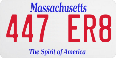 MA license plate 447ER8