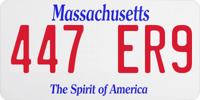 MA license plate 447ER9