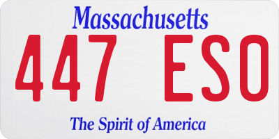 MA license plate 447ES0