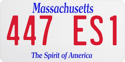 MA license plate 447ES1