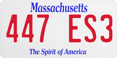 MA license plate 447ES3