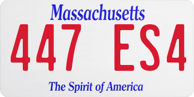 MA license plate 447ES4