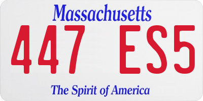 MA license plate 447ES5