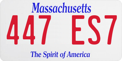 MA license plate 447ES7