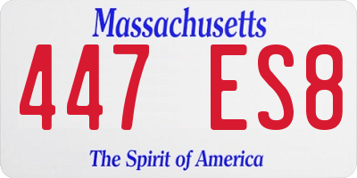 MA license plate 447ES8