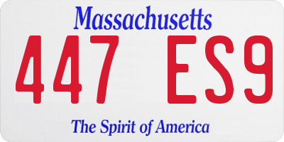 MA license plate 447ES9