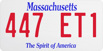 MA license plate 447ET1