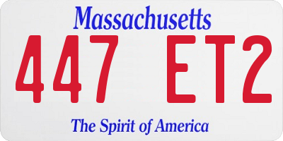 MA license plate 447ET2