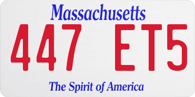 MA license plate 447ET5
