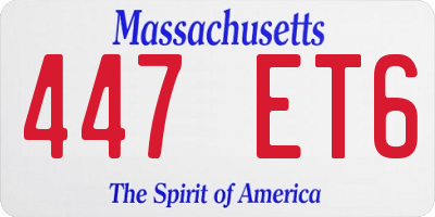 MA license plate 447ET6