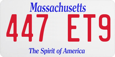 MA license plate 447ET9