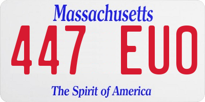 MA license plate 447EU0