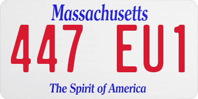 MA license plate 447EU1