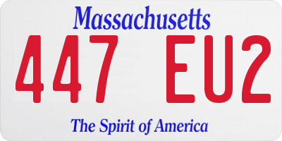 MA license plate 447EU2