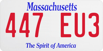 MA license plate 447EU3