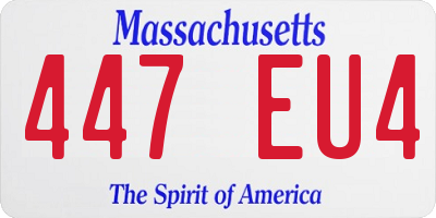 MA license plate 447EU4