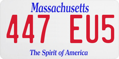 MA license plate 447EU5