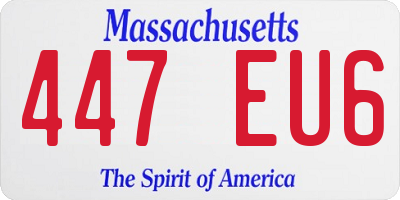 MA license plate 447EU6