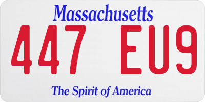 MA license plate 447EU9