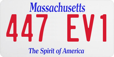 MA license plate 447EV1
