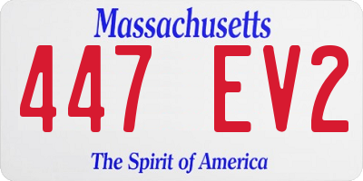 MA license plate 447EV2