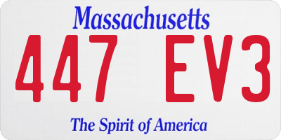 MA license plate 447EV3