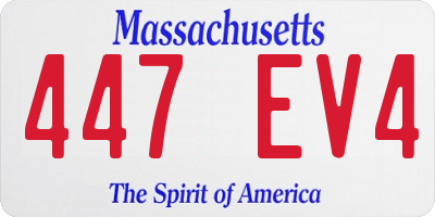 MA license plate 447EV4