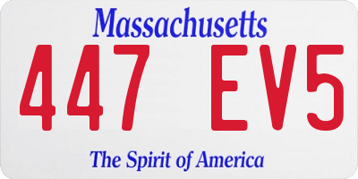 MA license plate 447EV5