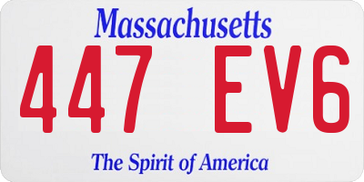 MA license plate 447EV6