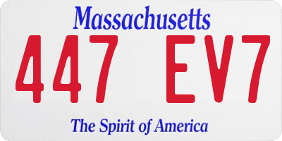 MA license plate 447EV7