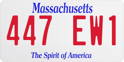 MA license plate 447EW1
