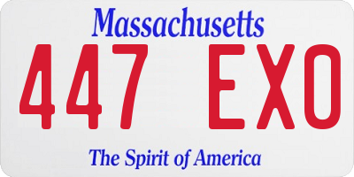 MA license plate 447EX0