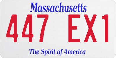 MA license plate 447EX1