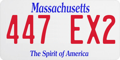 MA license plate 447EX2