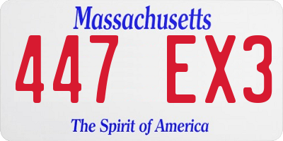 MA license plate 447EX3