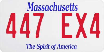 MA license plate 447EX4