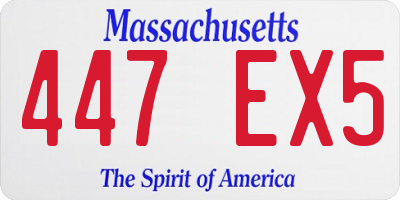 MA license plate 447EX5