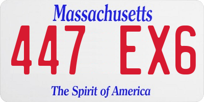 MA license plate 447EX6