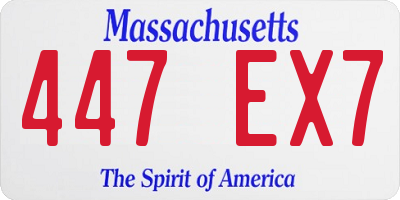 MA license plate 447EX7