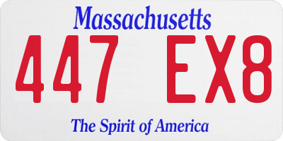MA license plate 447EX8