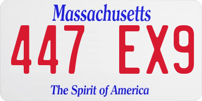 MA license plate 447EX9