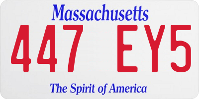 MA license plate 447EY5