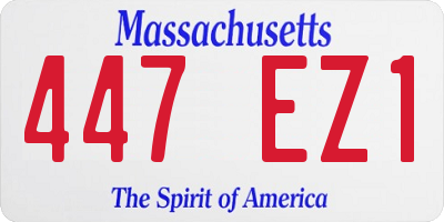 MA license plate 447EZ1