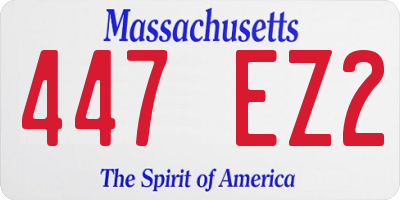 MA license plate 447EZ2