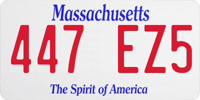 MA license plate 447EZ5