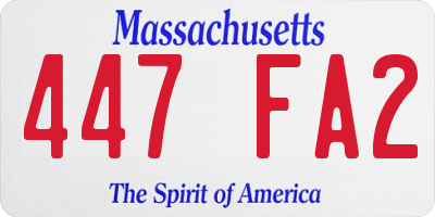 MA license plate 447FA2