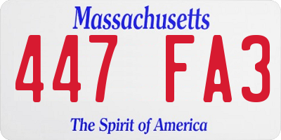 MA license plate 447FA3