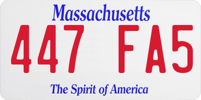 MA license plate 447FA5
